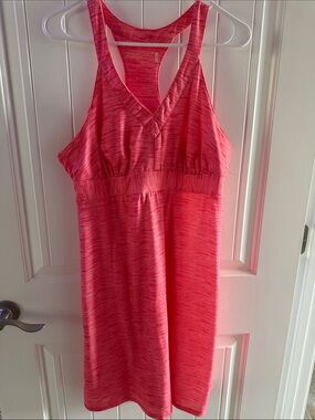 Racerback Midi Dress in Bright Pink Heather